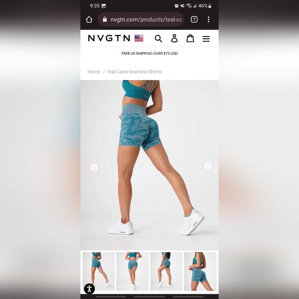 NVGTN Teal Camo Seamless Shorts